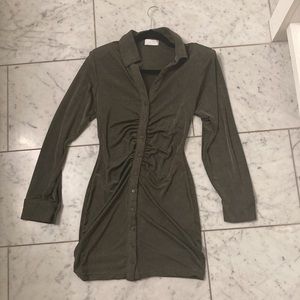 Forest Green Cinch-Waist Dress (See sale photos!)